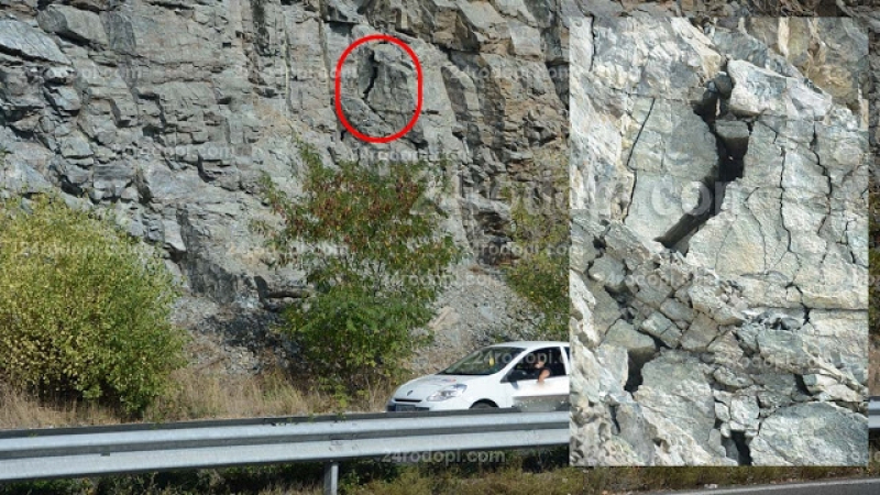 Огромна опасност е надвиснала над главите на шофьорите по пътя към "Маказа" (СНИМКИ/ВИДЕО)