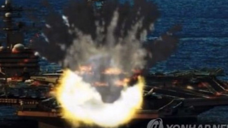 Война на нерви! Северна Корея публикува зрелищно ВИДЕО как унищожава американски бомбардировачи и самолетоносач 