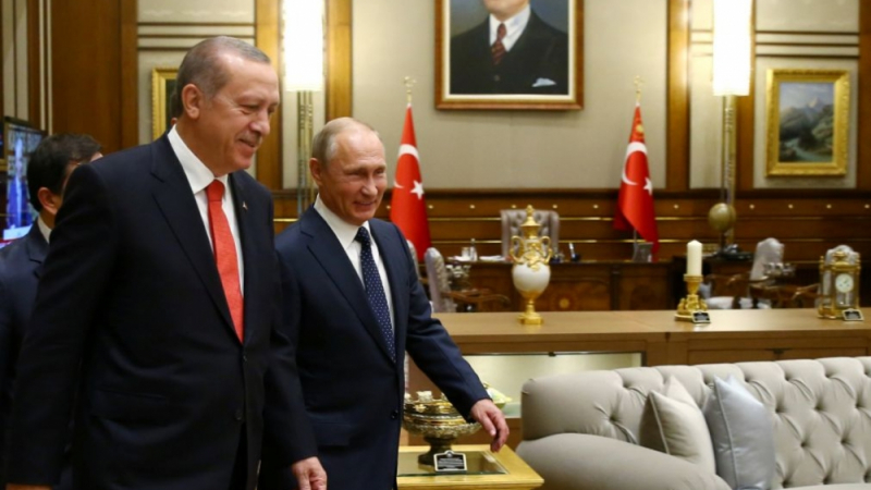Путин и Ердоган заедно в президентския дворец на Турция (СНИМКИ)