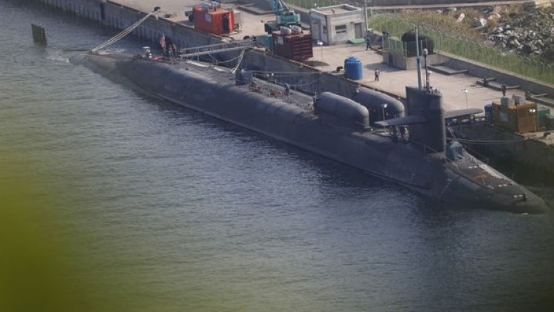 Най-голямата ударна атомна подводница на американските ВМС пристигна в Южна Корея