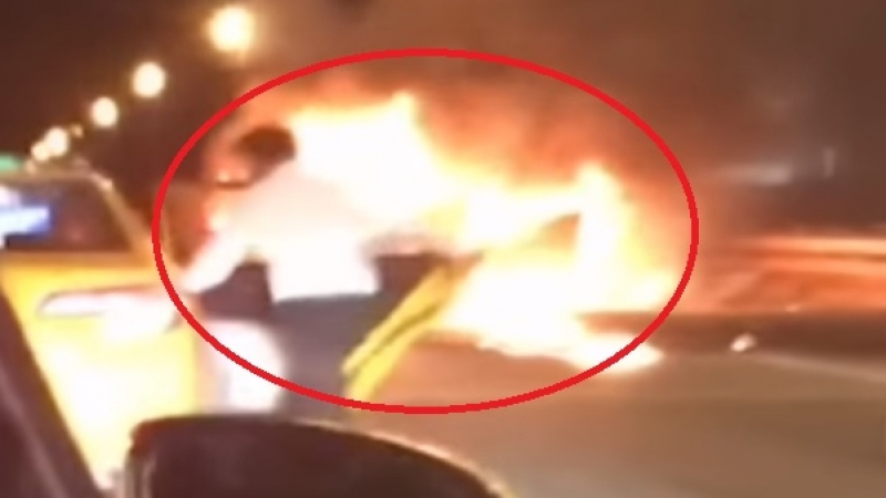 Шок: Саид Ахмед удари кола в мантинела и остави приятелката си да изгори жива, а той избяга с такси (ВИДЕО)