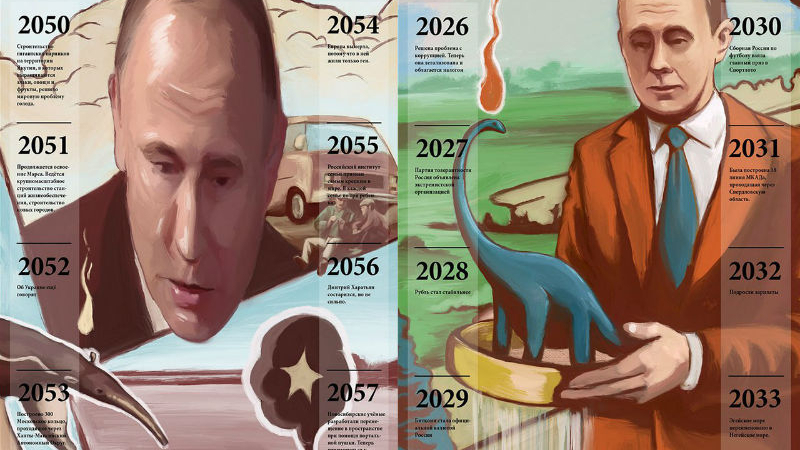 Руски художник създаде безумен календар с главен герой Путин (СНИМКИ)