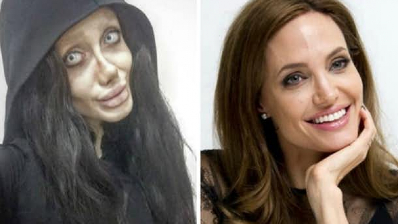 Фенката на Джоли, която се обезобрази, заяви: Нямам операции, това е само грим! Вижте колко е била красива преди десетките интервенции (СНИМКИ)