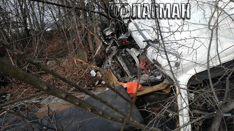 ТИР се обърна в канавката на пътя Бургас-Средец, шофьорът бере душа в болница (ЗРЕЛИЩНИ СНИМКИ)