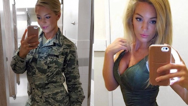 Тази секси красавица от ВВС на американската армия никак не се притеснява да се разголва (СНИМКИ)