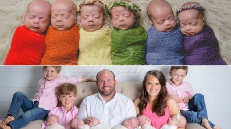 Това семейство има 9 деца! Запознайте се с бебета-чудо, шестзнаци и първата им фотосесия (СНИМКИ)
