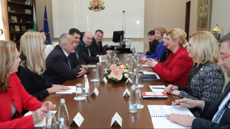 Бойко Борисов се срещна с президента на Хърватия, Грабар-Китарович го поздрави за успешното председателство на ЕС