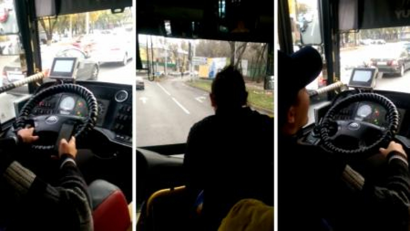 Мъж хвана волана от ръцете на изпадналия в безсъзнание шофьор на автобус и спаси пътниците (ВИДЕО)