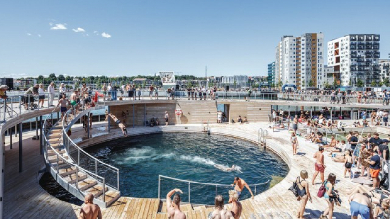 Невиждано: В Дания се появи изкуствен курортен остров с басейни (СНИМКИ)