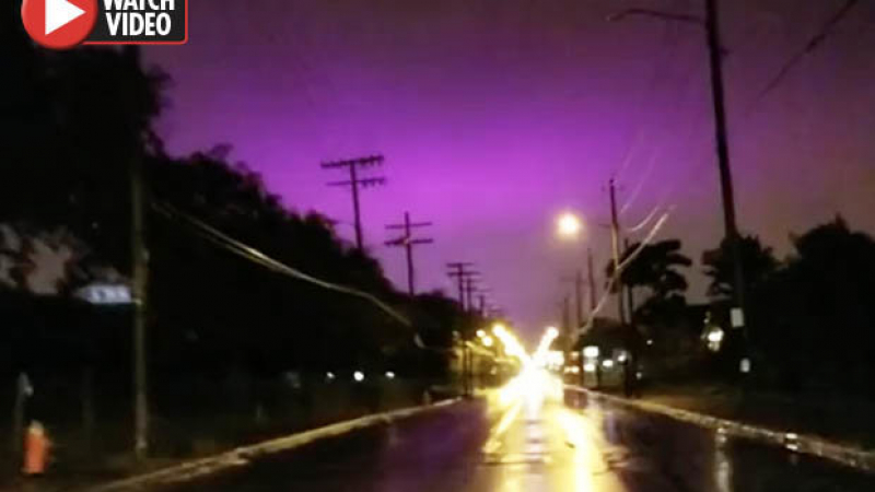 Странна лилава светлина в небето над Охайо подлуди мрежата (СНИМКИ/ВИДЕО)