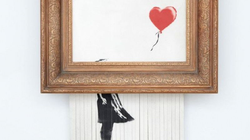 Банкси показа ВИДЕО за унищожаването на картината "Момиче с балон"  