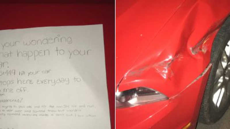 Шестокласничка остави върху блъсната кола бележка, с която покори сърцата на милиони (СНИМКИ)