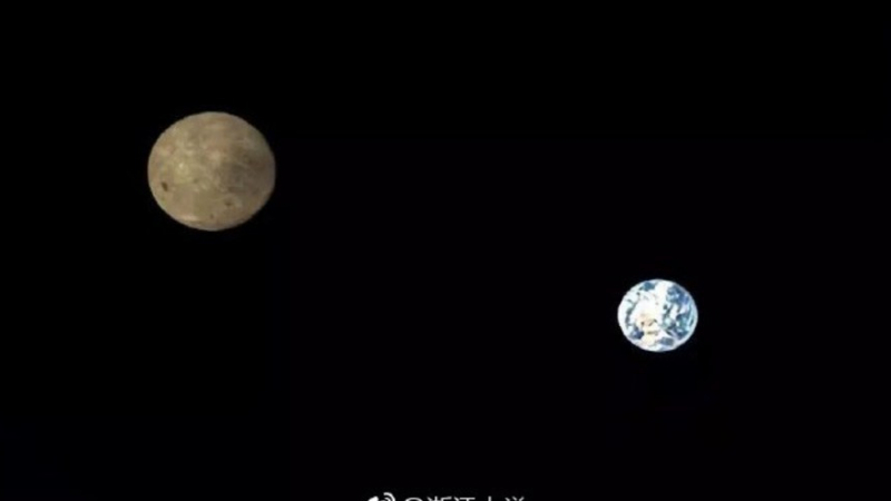 Китайският сателит Цюецяо засне Земята и обратната страна на Луната
