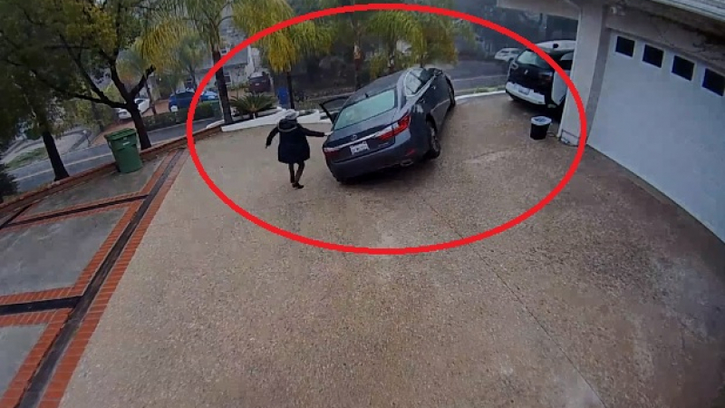 Зрелищно ВИДЕО: Блондинка паркира Lexus под наклон, говори по смартфон и изведнъж... 
