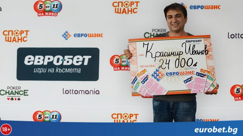 „Еврошанс“ донесе 24 000 лева на играч от Дупница