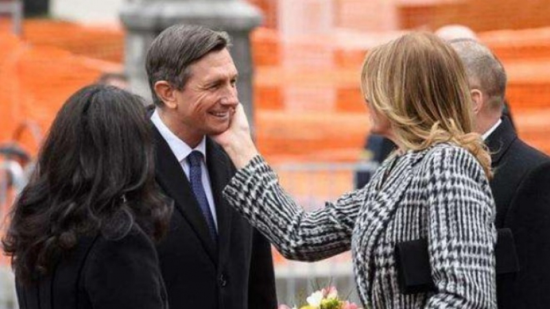 Деси Радева нацелува словенския президент пред жена му, а после... (СНИМКИ/ВИДЕО)