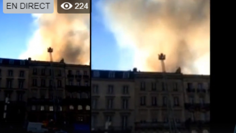 Голям пожар гори в центъра на Бордо (ВИДЕО)