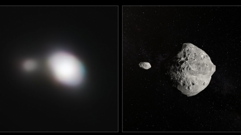 Публикуваха уникални СНИМКИ на двоен астероид, летящ покрай Земята