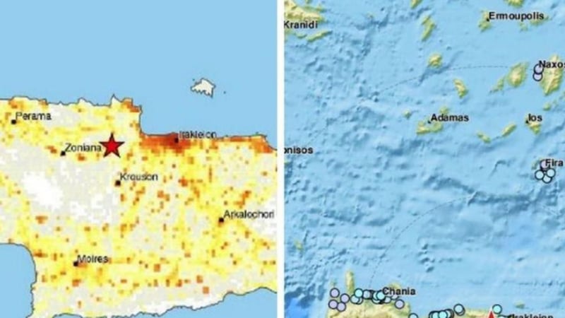 Земетресение с магнитуд 5.0 по Рихтер на остров Крит в Гърция