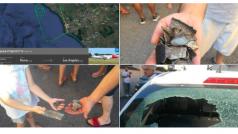 Падащи парчета от "Боинг 787" повредиха коли и къщи край Рим