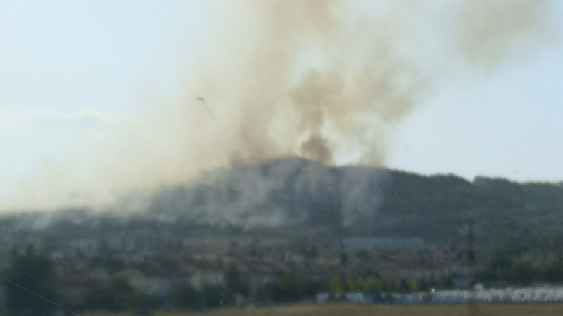 Голям пожар гори край Сливница СНИМКА