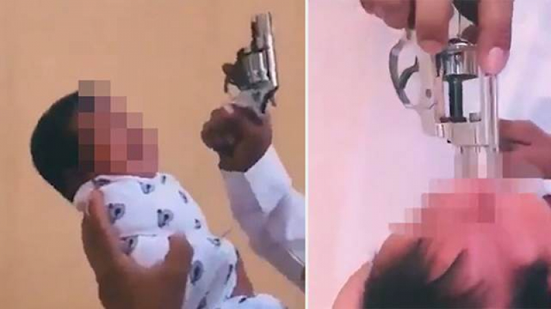 Шок! Саудитец стреля на сватба и сложи пистолет в устата на бебе СНИМКИ