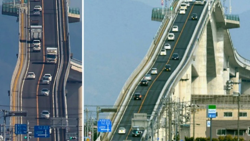 "Лудият" мост в Япония. Ще рискувате ли да го преминете?