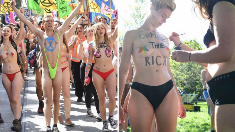 Активистки за климата протестираха по голи гърди ВИДЕО 18+