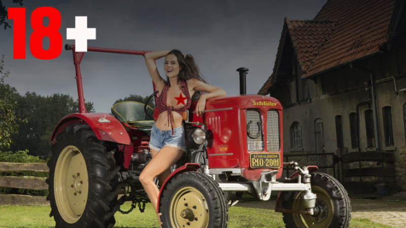Прелестни хубавици по голи гърди и трактори в нов горещ календар СНИМКИ 18+