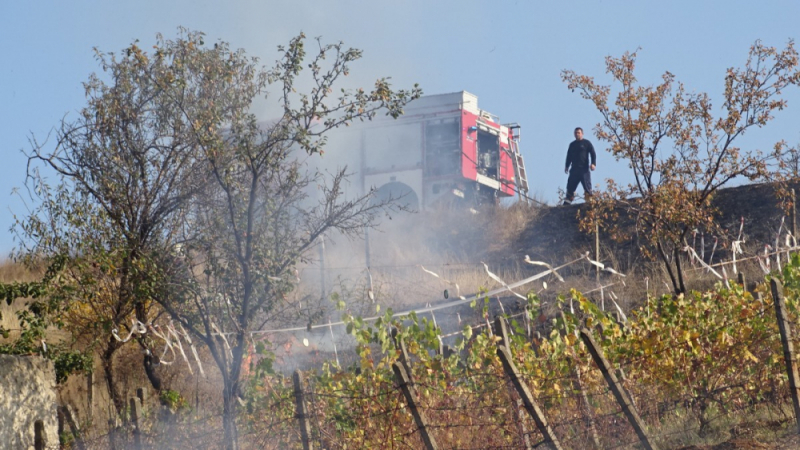 Пожар лумна над Благоевград заради фас СНИМКИ