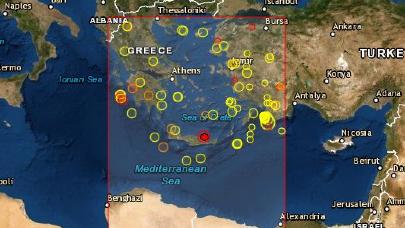 Земетресение разлюля Крит