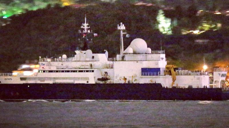 Тайнственият руски шпионски кораб „Янтар“ се появи край американския бряг