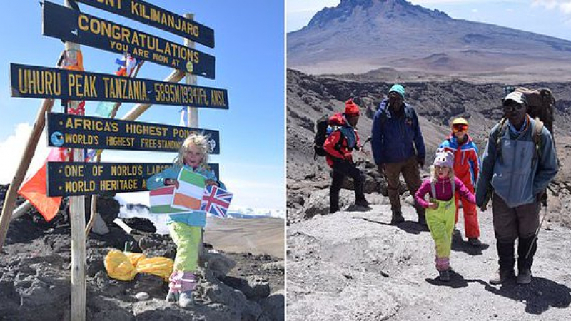Шестгодишно момиче качи най-високия връх в Африка