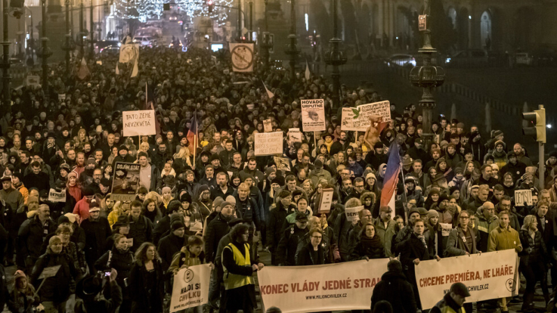 Страшен протест в Прага 