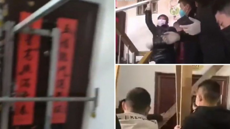Скандално ВИДЕО: Жена от Ухан крещи, докато властите я барикадират в дома й