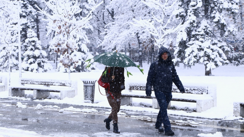 НИМХ алармира: Сняг ще вали в четвъртък в тези области на страната КАРТА