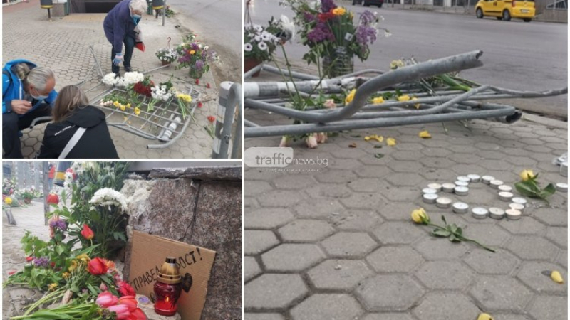 Десетки се стичат на лобното място на Милен Цветков СНИМКИ 