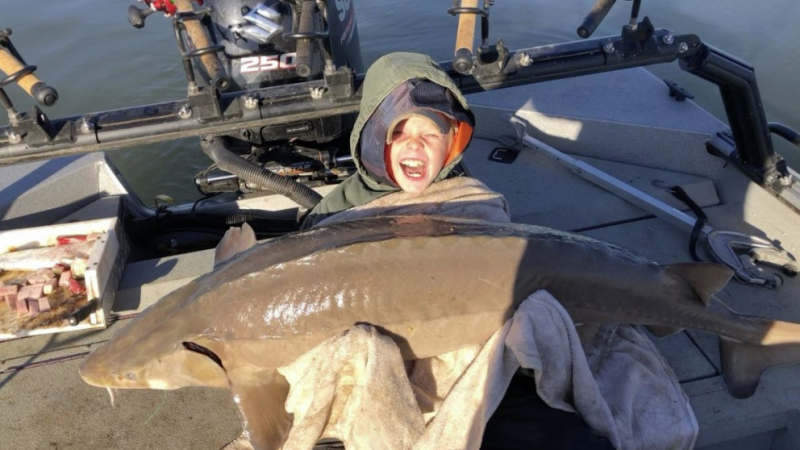 9-годишно хлапе извади 36-килограмов звяр от дъното на езеро 