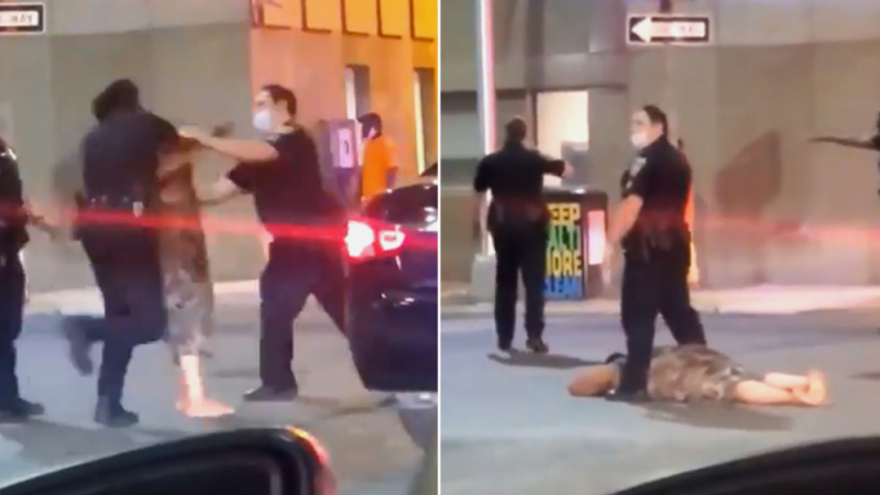 Зрелищно ВИДЕО: Чернокож полицай нокаутира бяла протестираща в САЩ, защото...