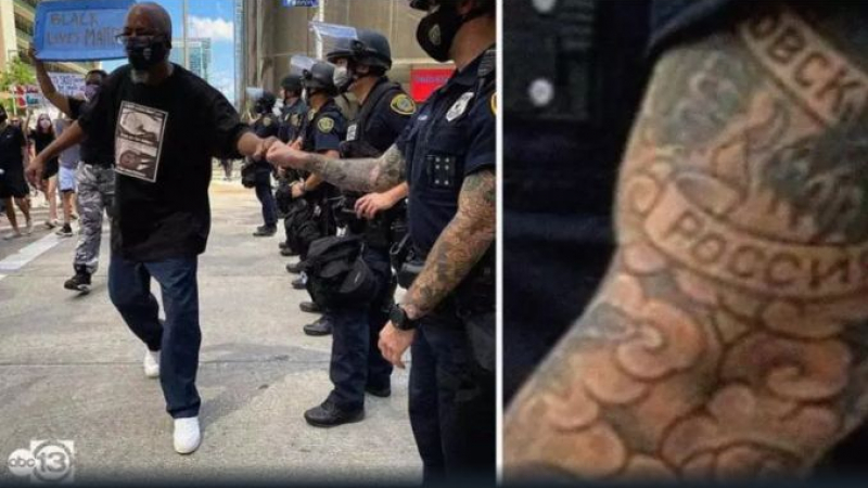 Разкрита е личността на американския полицай с татуировка „Русия“