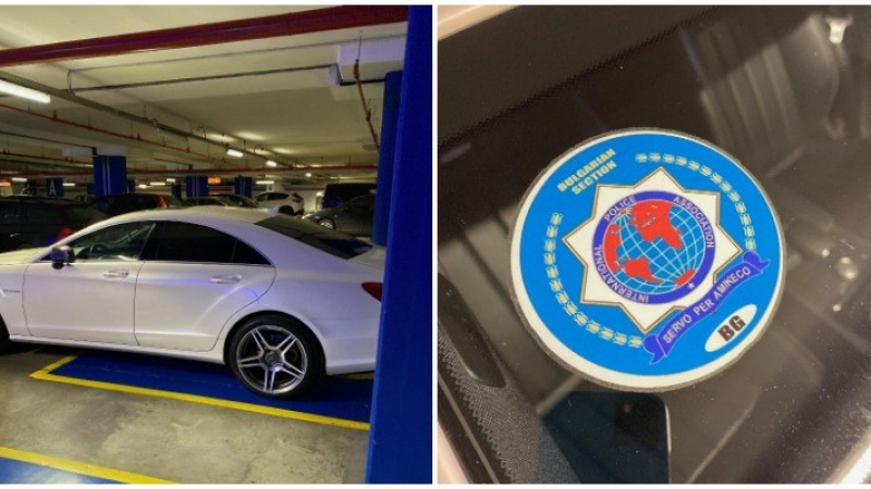 Наглост: Мерцедес с полицейски стикер паркира на място за инвалиди в мола СНИМКИ