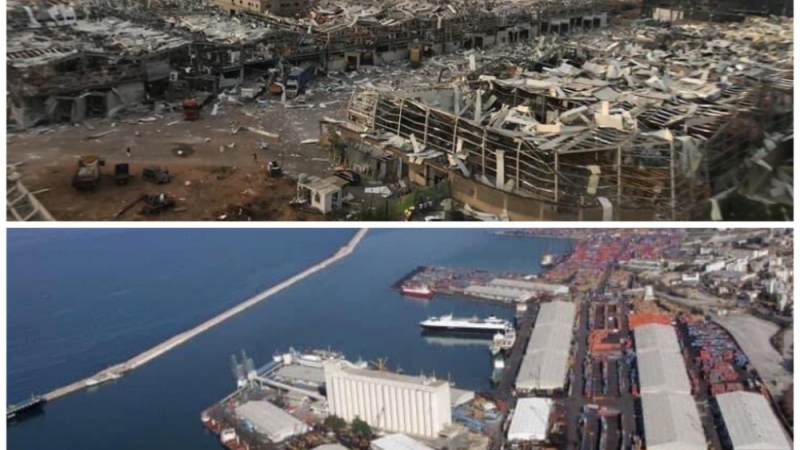 Кошмарна гледка: „Роскосмос” показа опустошения от взрива Бейрут на СНИМКИ от спътник