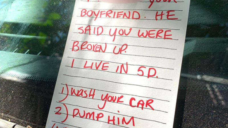 Момиче получи секс бележка от съседка, която разкри истинското лице на изневеряващия й приятел