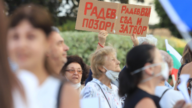 Контрапротест поиска оставката на Радев: Не искаме революционер на БКП СНИМКИ