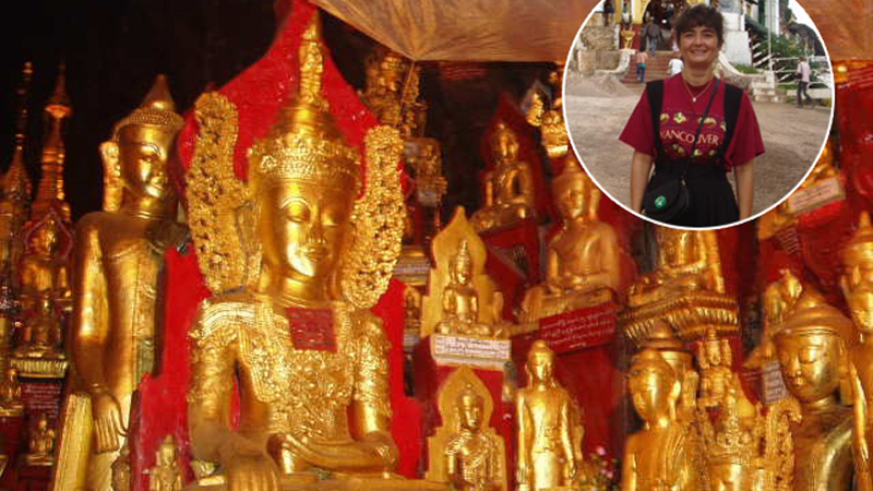 10 000 златни Буди в пещерата Пиндая в Мианмар