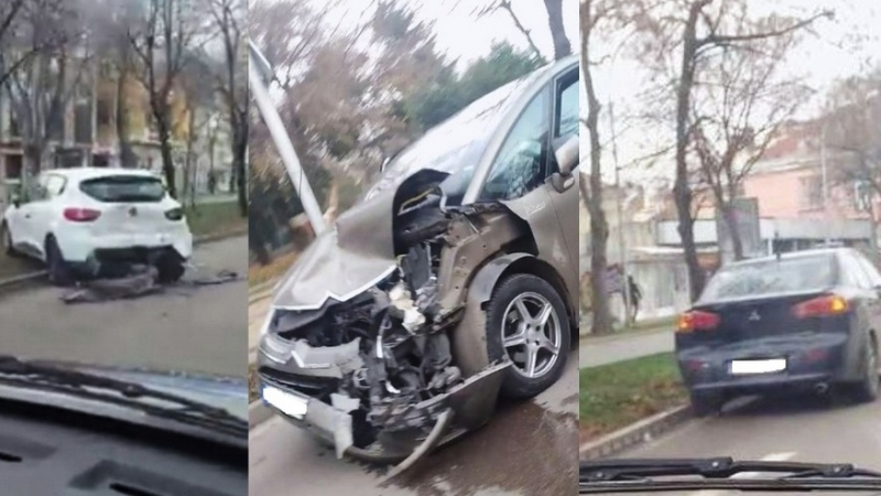 Зверска катастрофа с три коли в центъра на Варна 