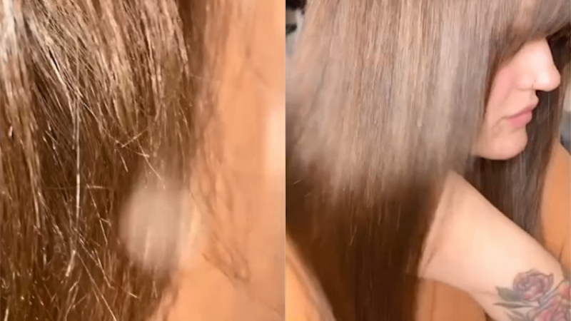 Момиче преобрази изтощената си коса с помощта на малък трик
