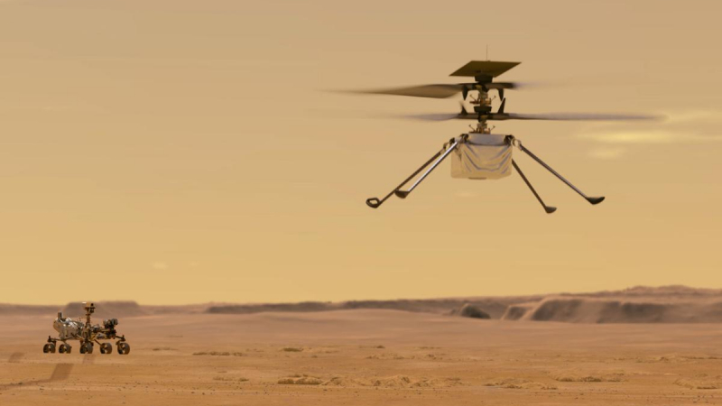 За първи път в историята: Хеликоптер на NASA прелита над Марс ВИДЕО