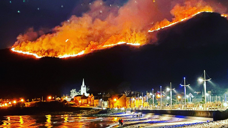 Над 100 пожарникари и хеликоптери се борят с огнен ад ВИДЕО