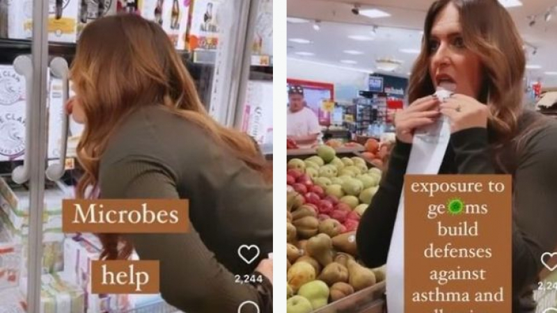 Жена облиза всичко наред в супермаркет, причината е смайваща ВИДЕО 